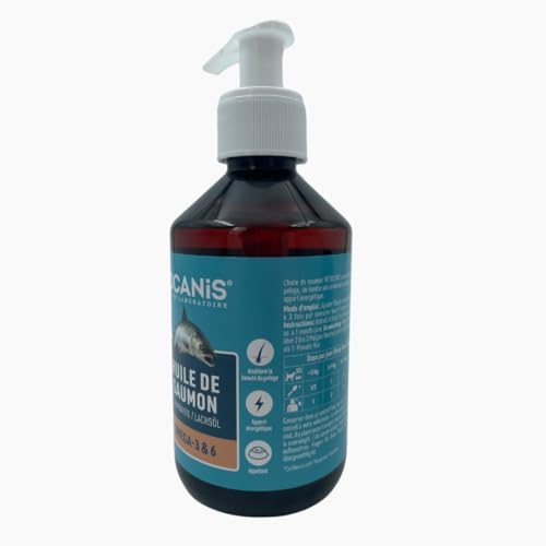 Detalle de Vetocanis Huile de Saumon pour Chien et Chat – 250 ml, complément alimentaire riche en oméga 3 et 6