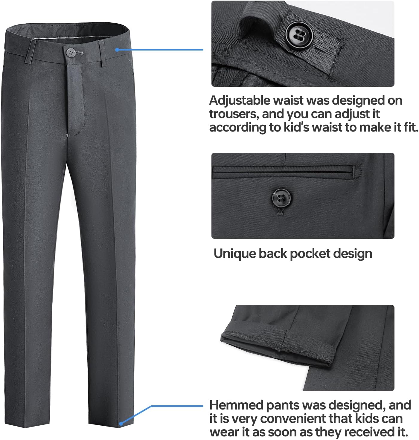 Thumbnail 5 de Happy Dolphin Boys’ Formal Suit Set for Weddings & Communions, Adjustable Waist