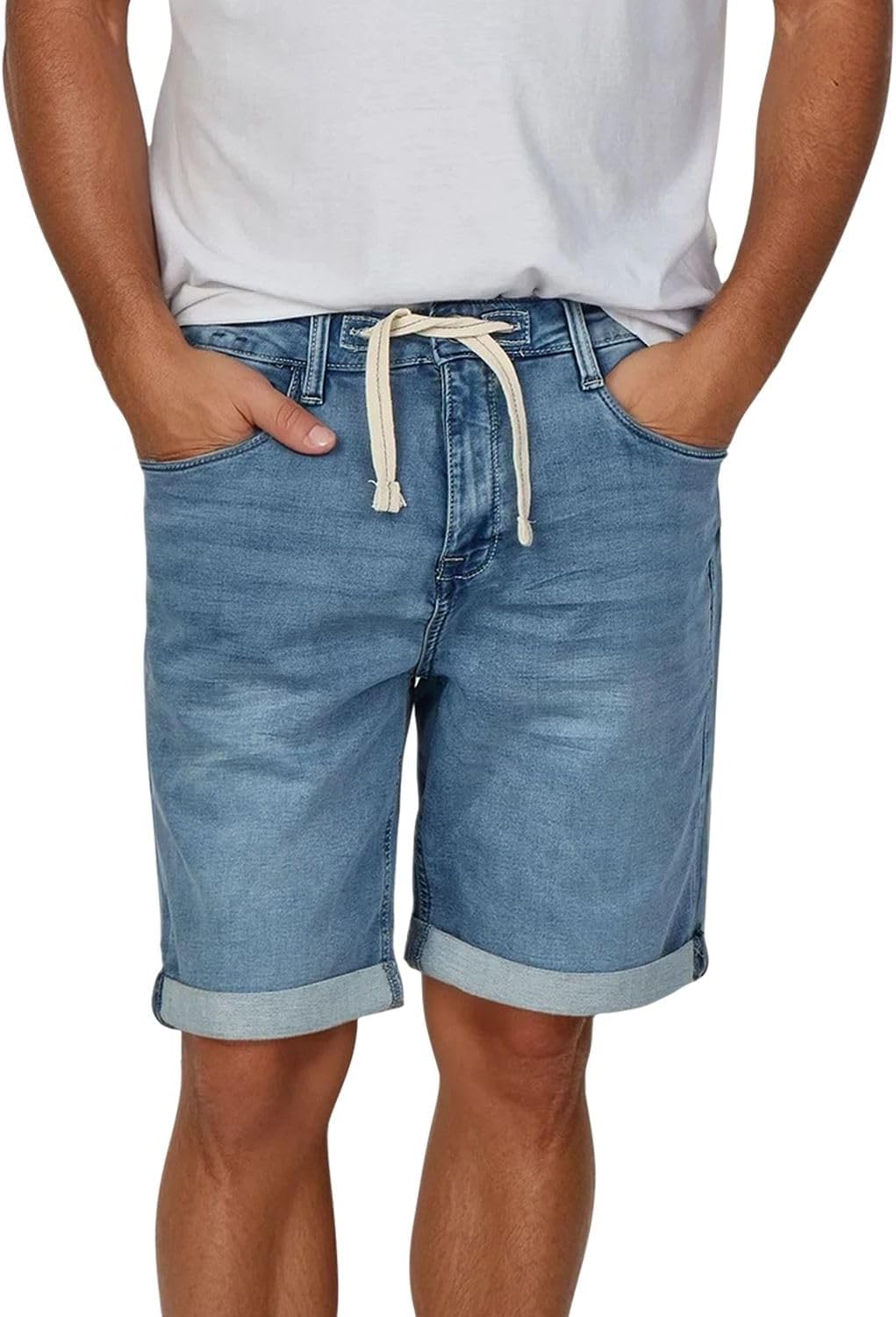 Detalle de Riverso Jeans Shorts Herren – Regular Fit, Denim im 5-Pocket Stil