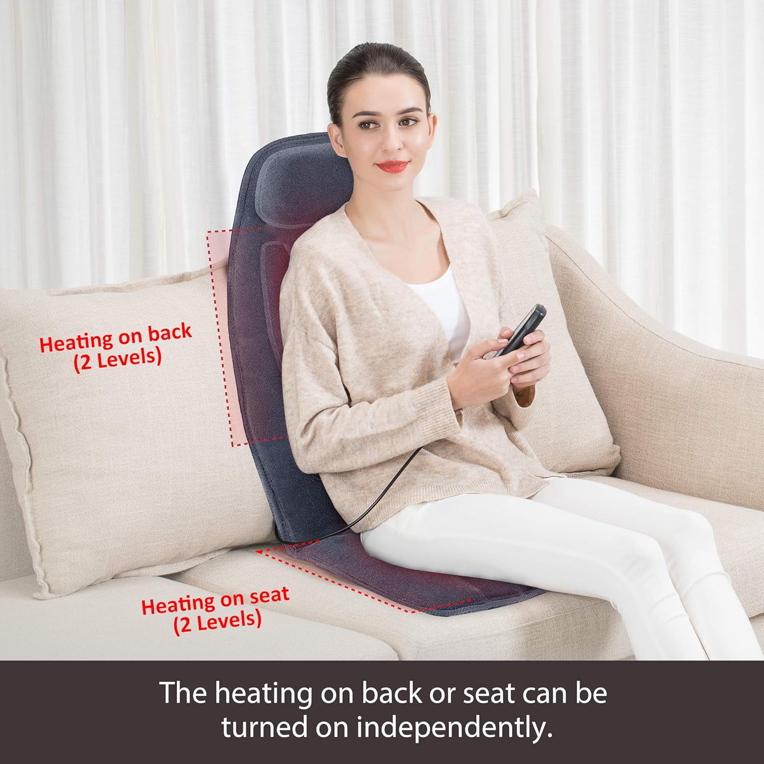 Detalle de Snailax back massager with 10 motors