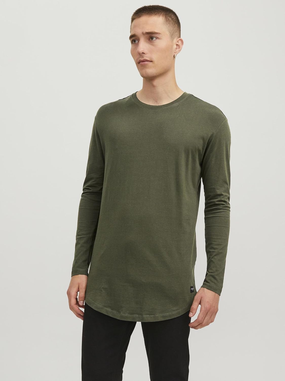 Detalle de Jack & Jones Jjenoa Tee O-Neck LS Noos: T-shirt à manches longues en coton biologique