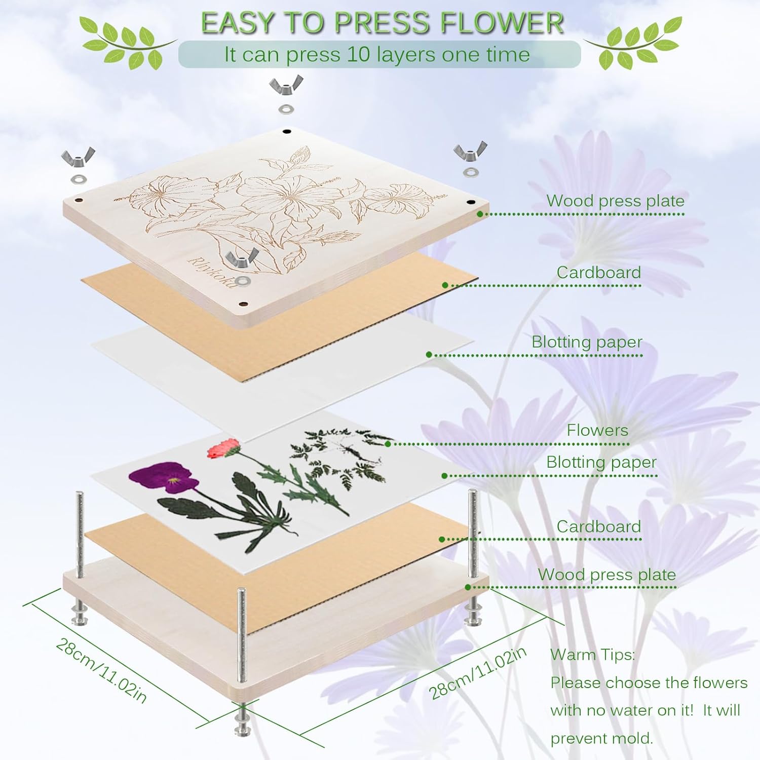 Thumbnail 4 de Rhykoka Extra Large Flower Press 11x11 inch