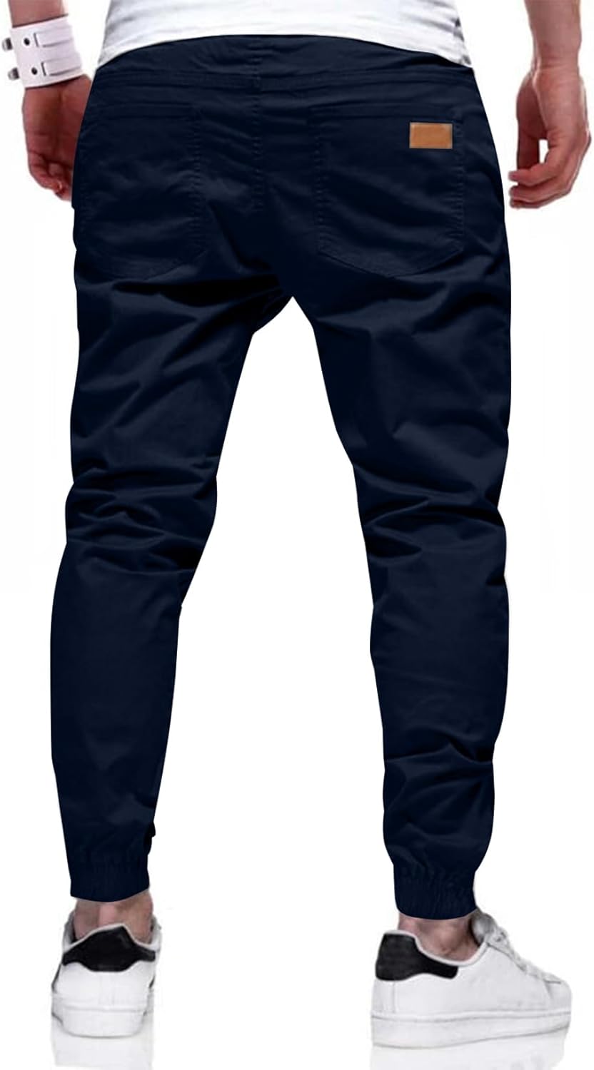 Thumbnail 1 de JMIERR Mens Casual Joggers Pants — Cotton ElastiC Twill with Drawstring Waist