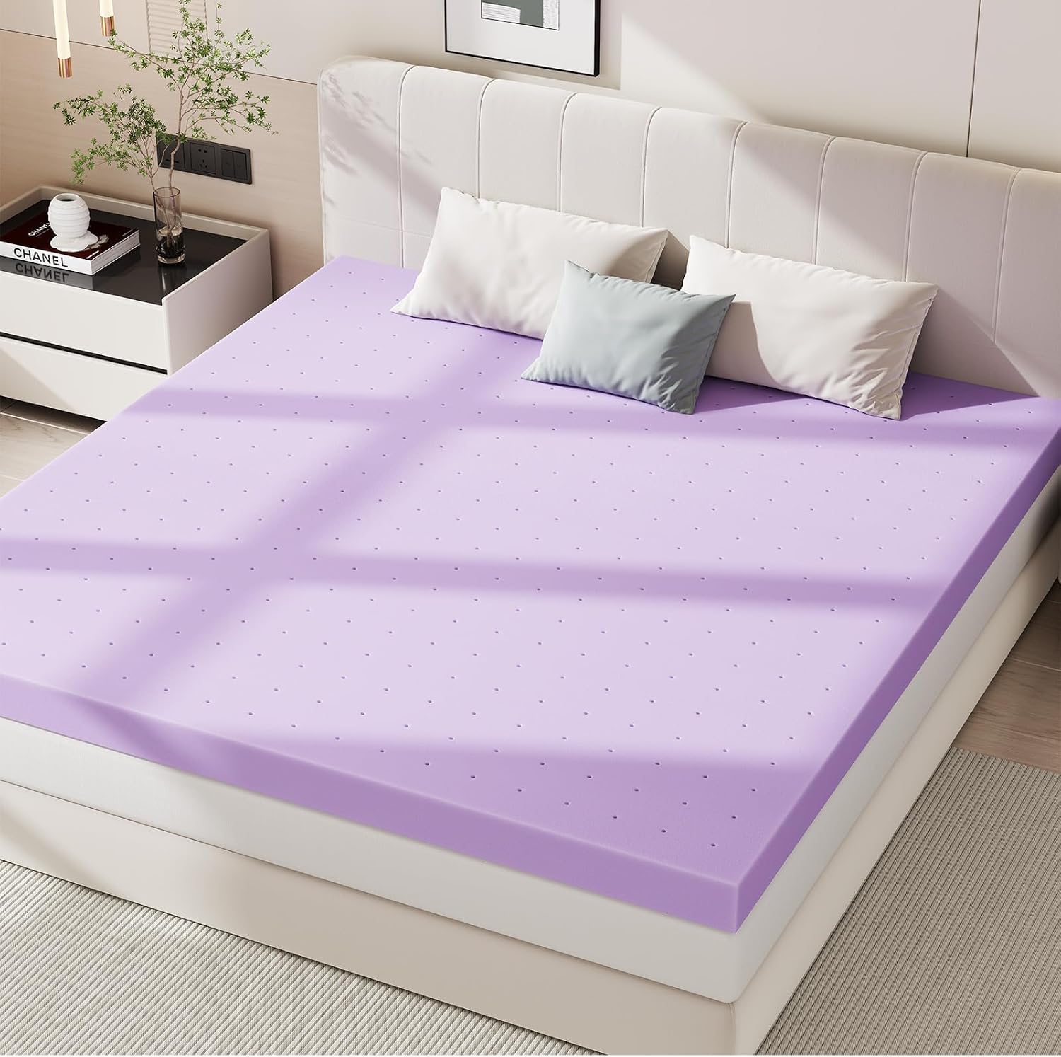 Detalle de Sweetcrispy Memory Foam Mattress Topper 1.5-Inch
