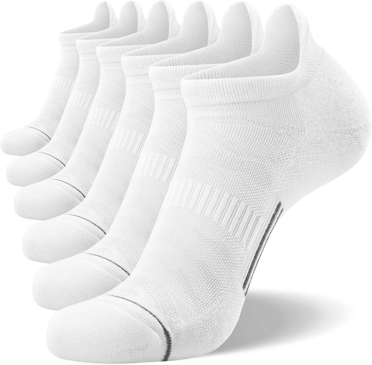 FITRELL 6-Pack Men's Ankle Running Socks: Low-Cut Cushioned Athletic Socks