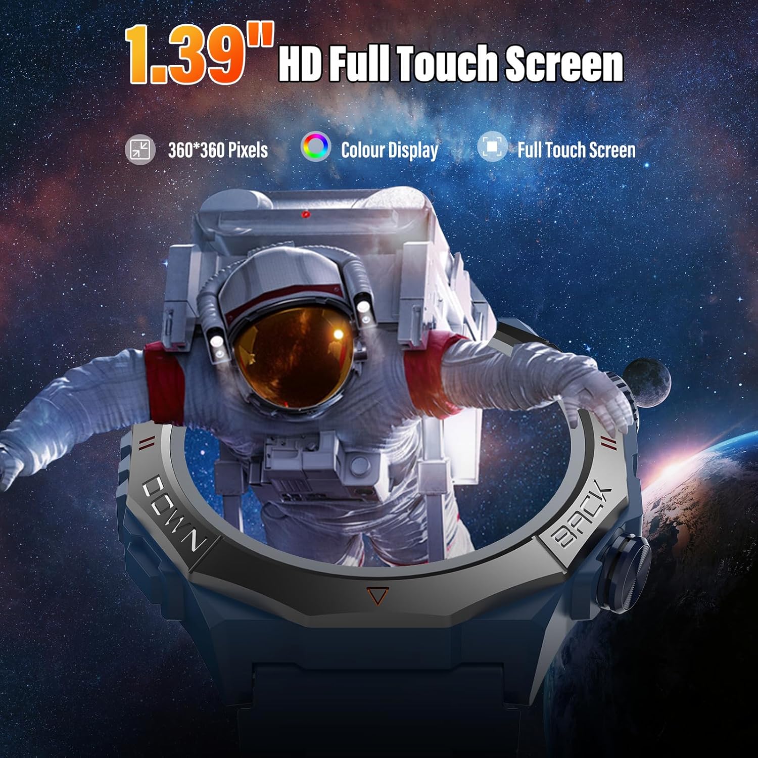 Thumbnail 5 de Militaire Montre connectée 1,39" étanche IP68