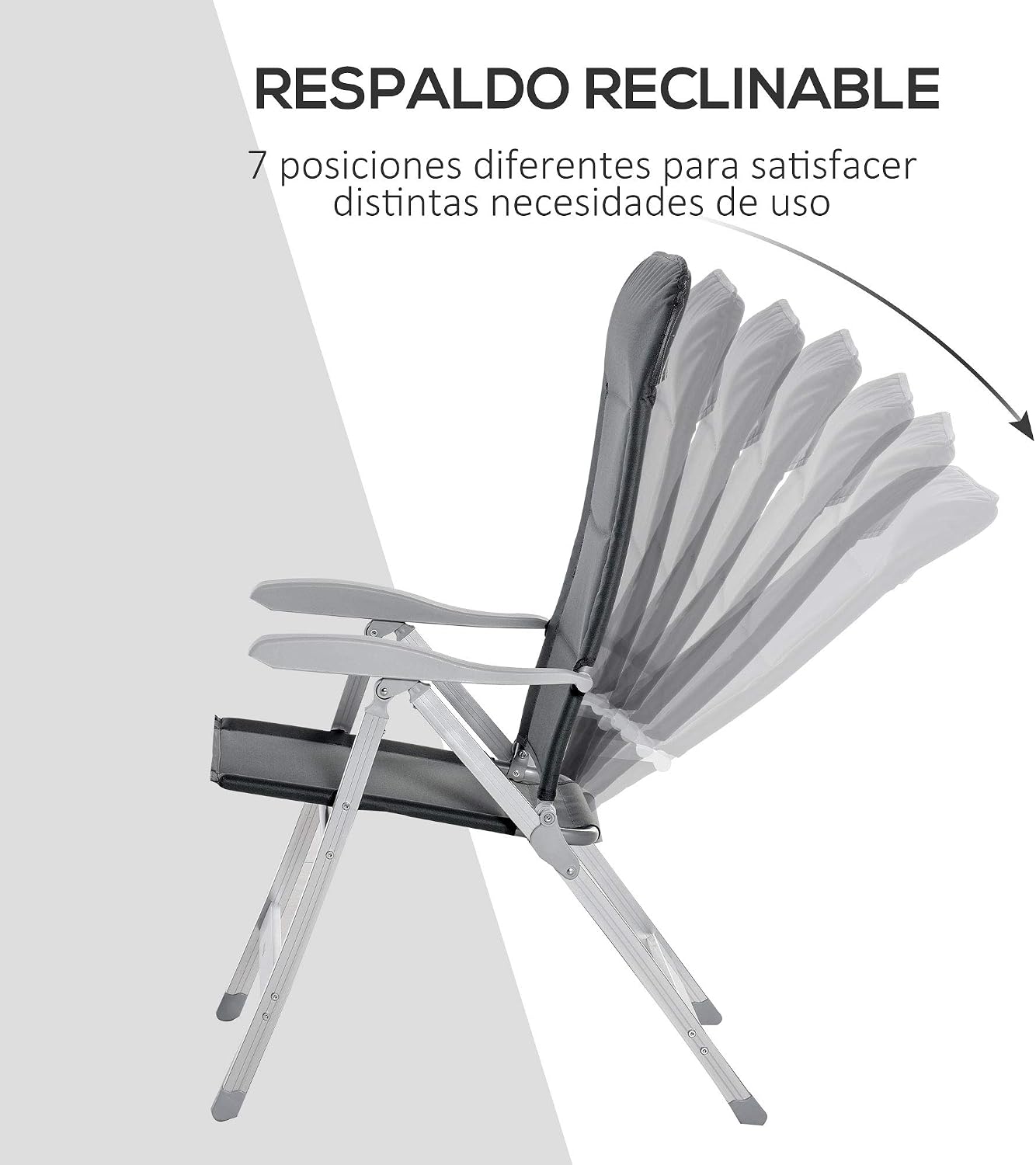 Detalle 2 de Outsunny Silla de Jardín plegable 75x61,5x114,5 cm
