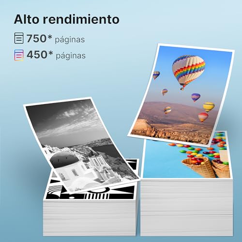 Detalle de Tiorumcs 302 XL Cartuchos para HP 302 XL Negro y Color (2-Pack) compatibles, HP Envy 4520/4524