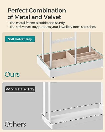 Detalle de SONGMICS Jewellery Stand, Jewellery Display Stand with Velvet Tray