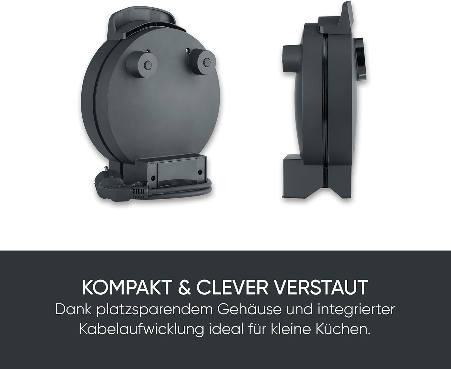 Detalle 2 de SEVERIN Waffeleisen Black Line WA 2117 – Herzwaffeln, PFAS-frei, 1000 W