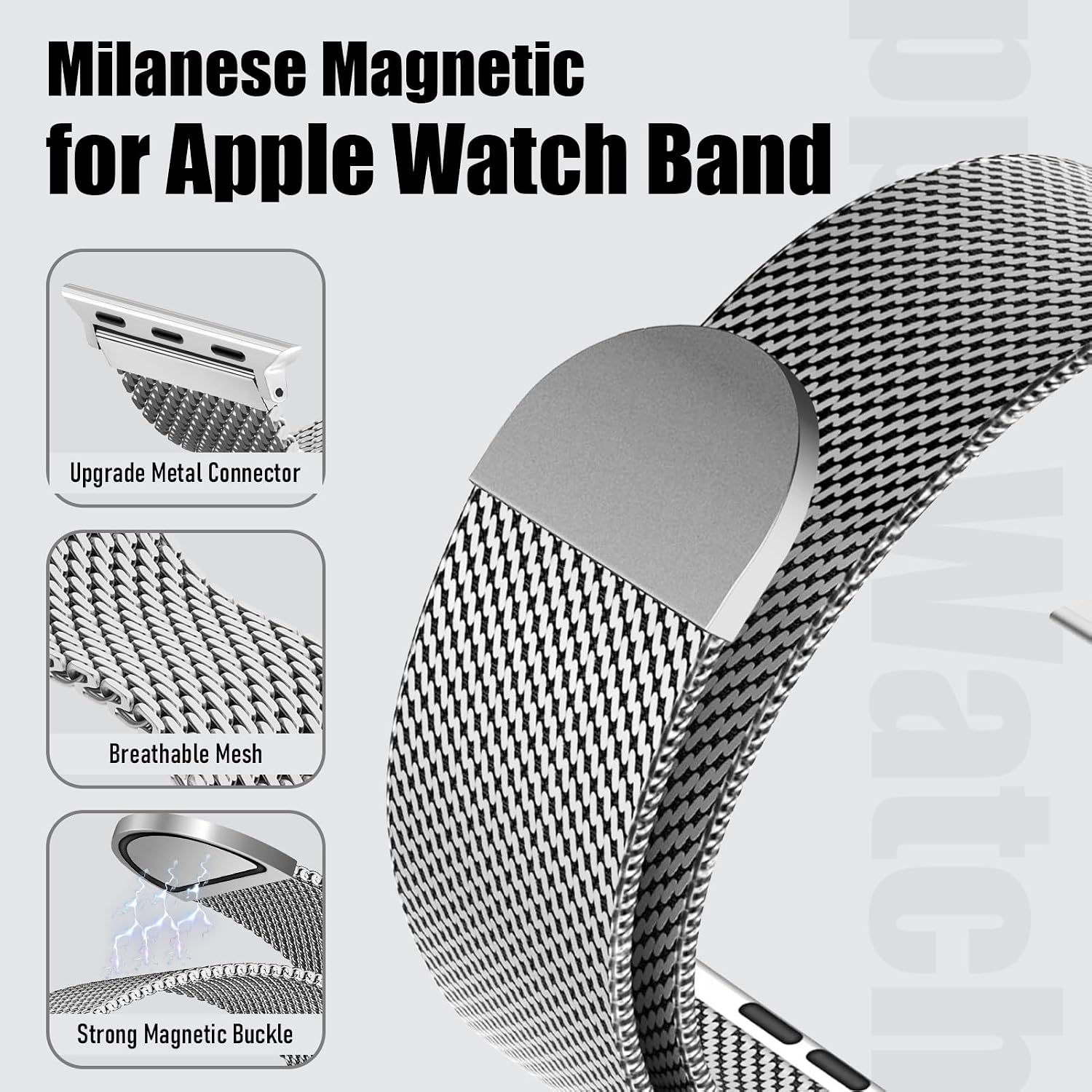 Detalle 2 de Milanese Loop Magnetic Band for Apple Watch 49mm