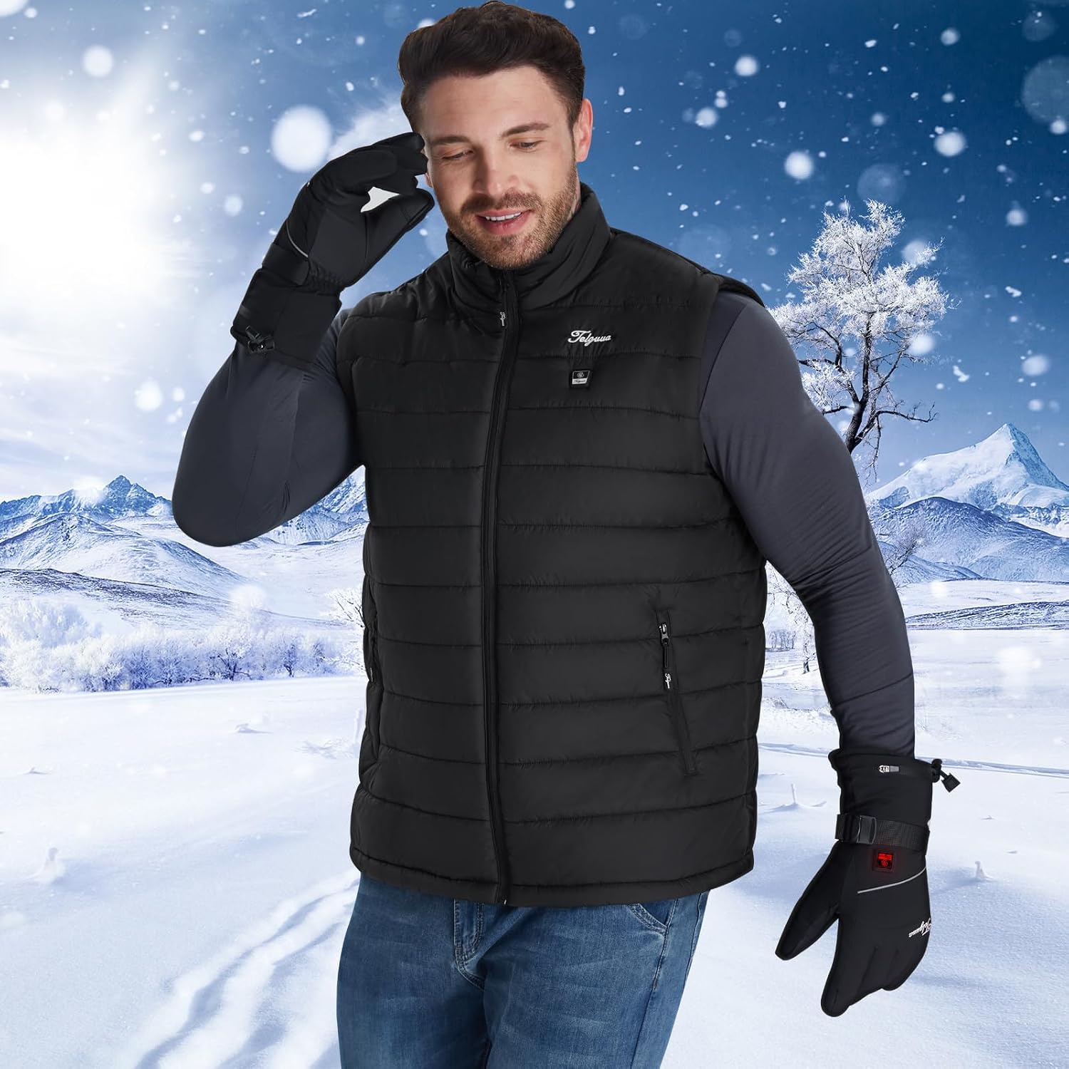 Detalle 2 de Telguua K112 Men's Heated Gilet, 10,000mAh Power Bank, 3 Heat Settings