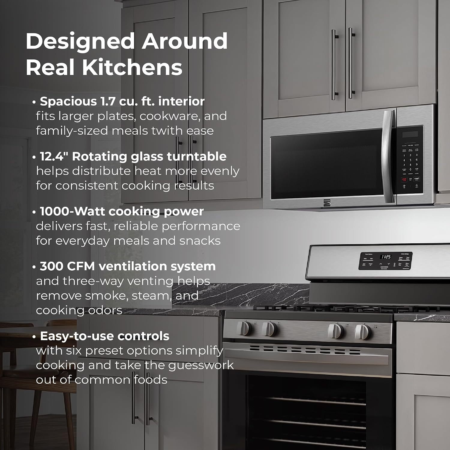 Thumbnail 3 de Kenmore Over-the-Range Microwave, 1.7 cu. ft.