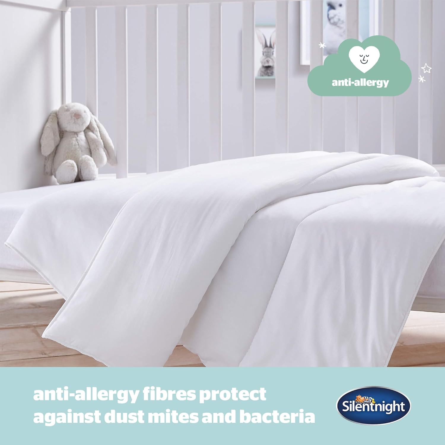 Thumbnail 1 de Silentnight Safe Nights Cot Bed Duvet 4 Tog 150x120cm