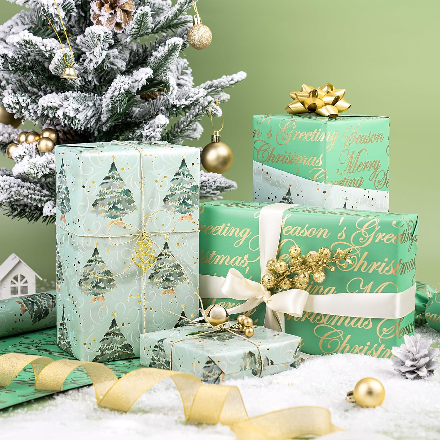 Detalle 2 de WRAPAHOLIC Christmas Wrapping Paper, Mini Roll