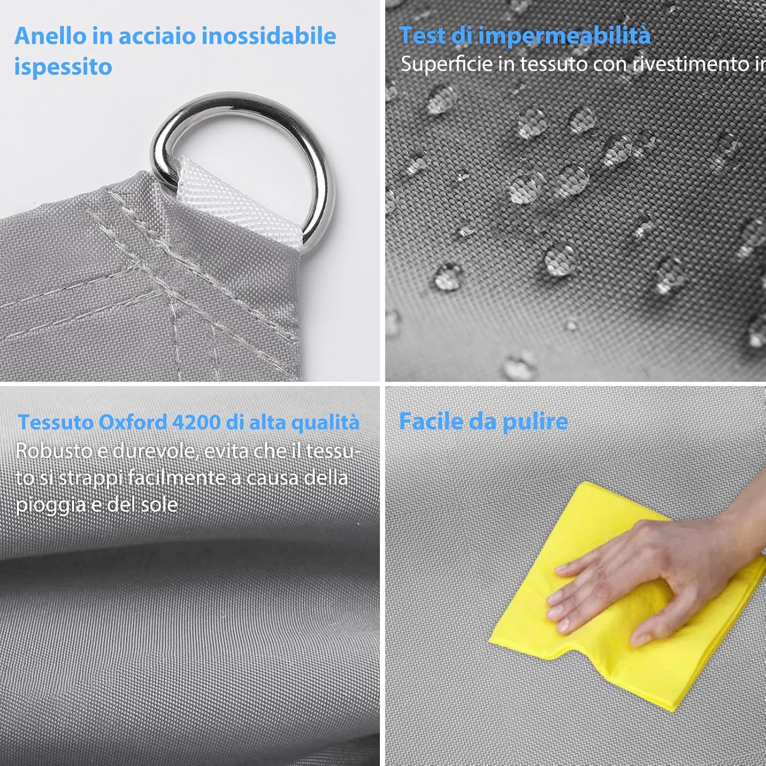 Detalle de CIXMUS Tenda a Vela Ombreggiante 4x5m: impermeabile, anti-UV e resistente