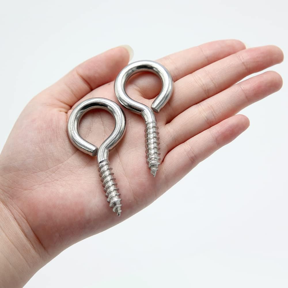 Thumbnail 1 de ZUSFUL 12 Stück M6 304 Edelstahl Schraubenösen – Heavy Duty, 2-1/2 Zoll Ösen