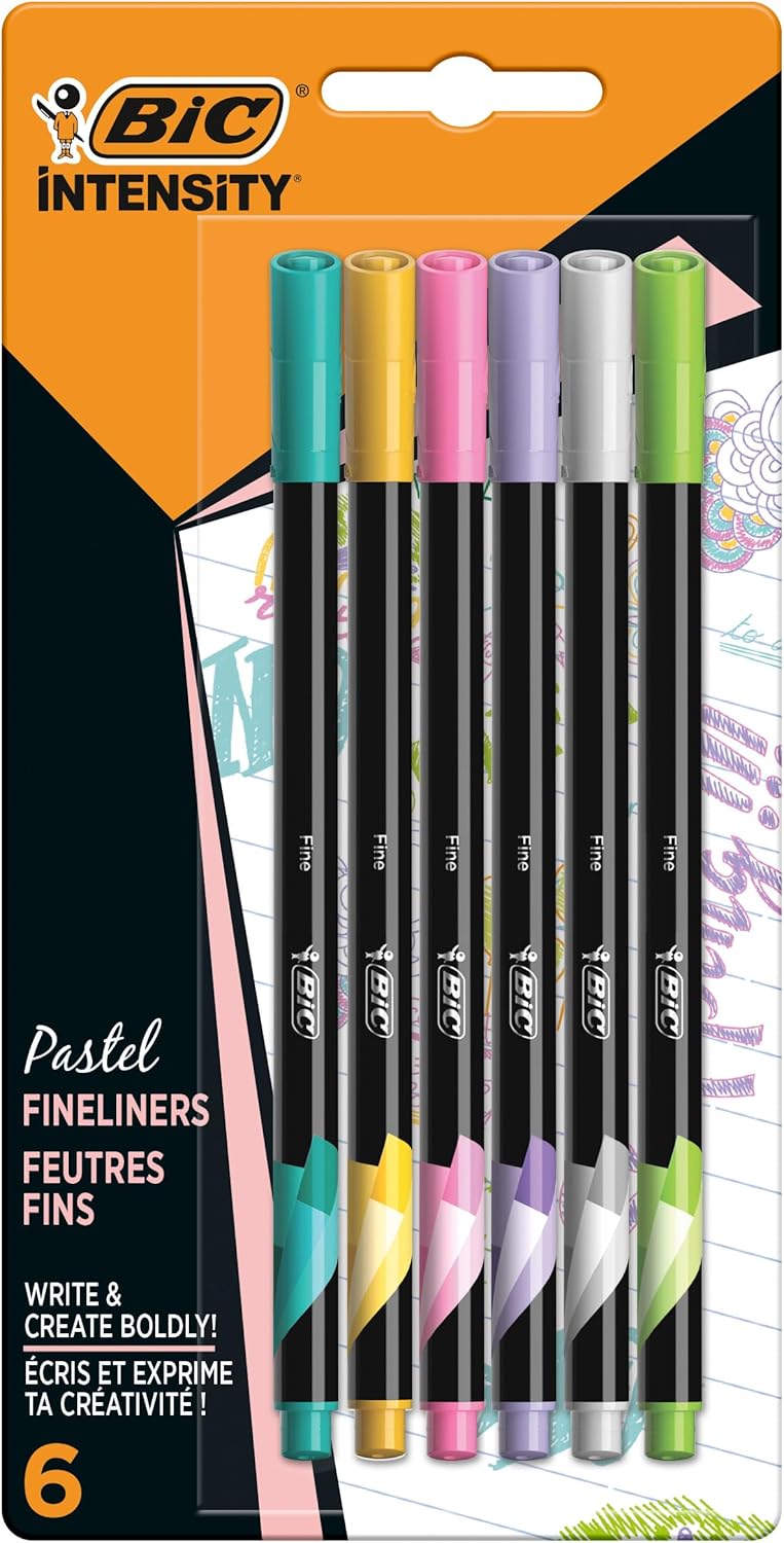 Thumbnail 6 de BIC Intensity Feutres d'écriture, Pointe Fine 0,4 mm – Noir, Boîte de 12