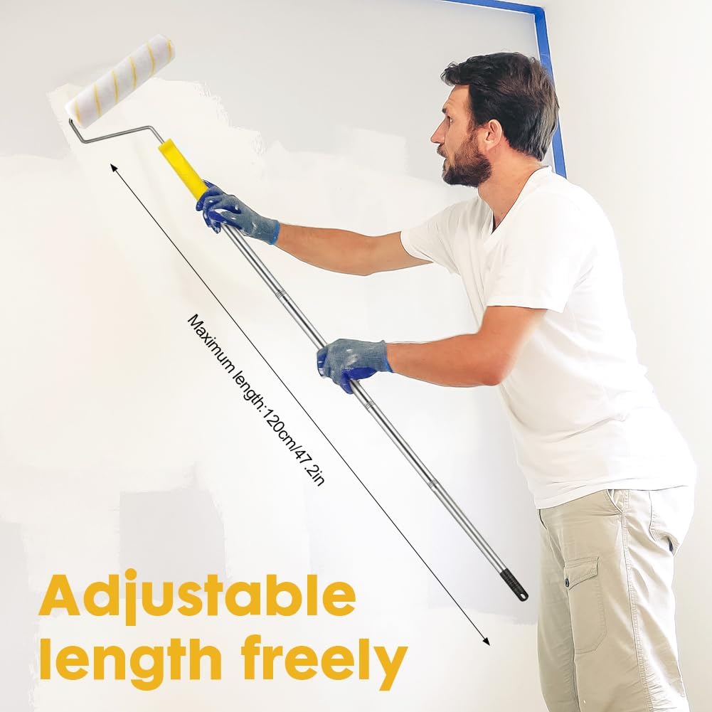 Thumbnail 2 de Farbroller Set mit Teleskopstange – 18-teiliges Malerset mit 120 cm Teleskopstange