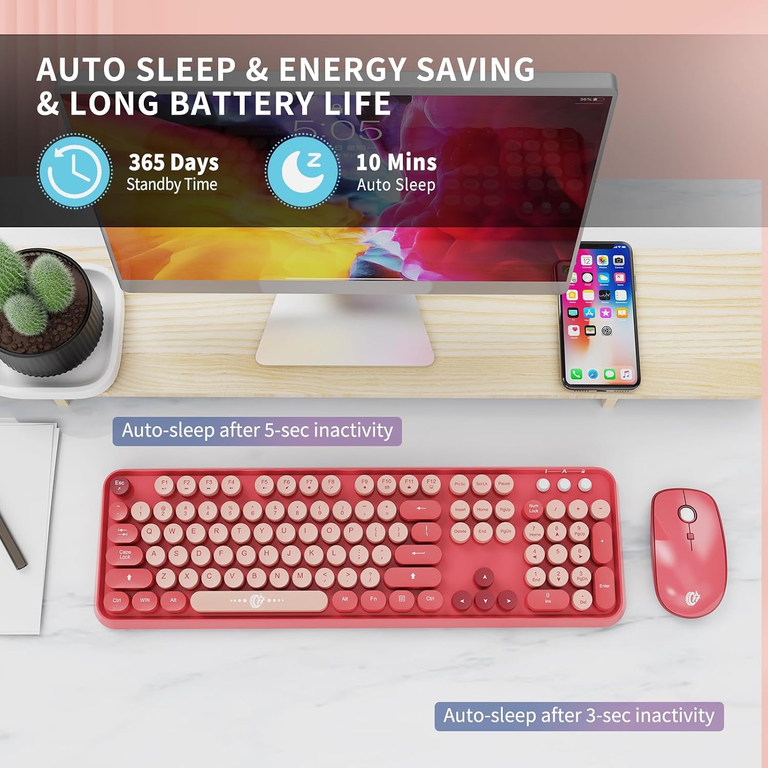 Thumbnail 4 de MilkTea Wireless Keyboard and Mouse 2.4 GHz 🖱