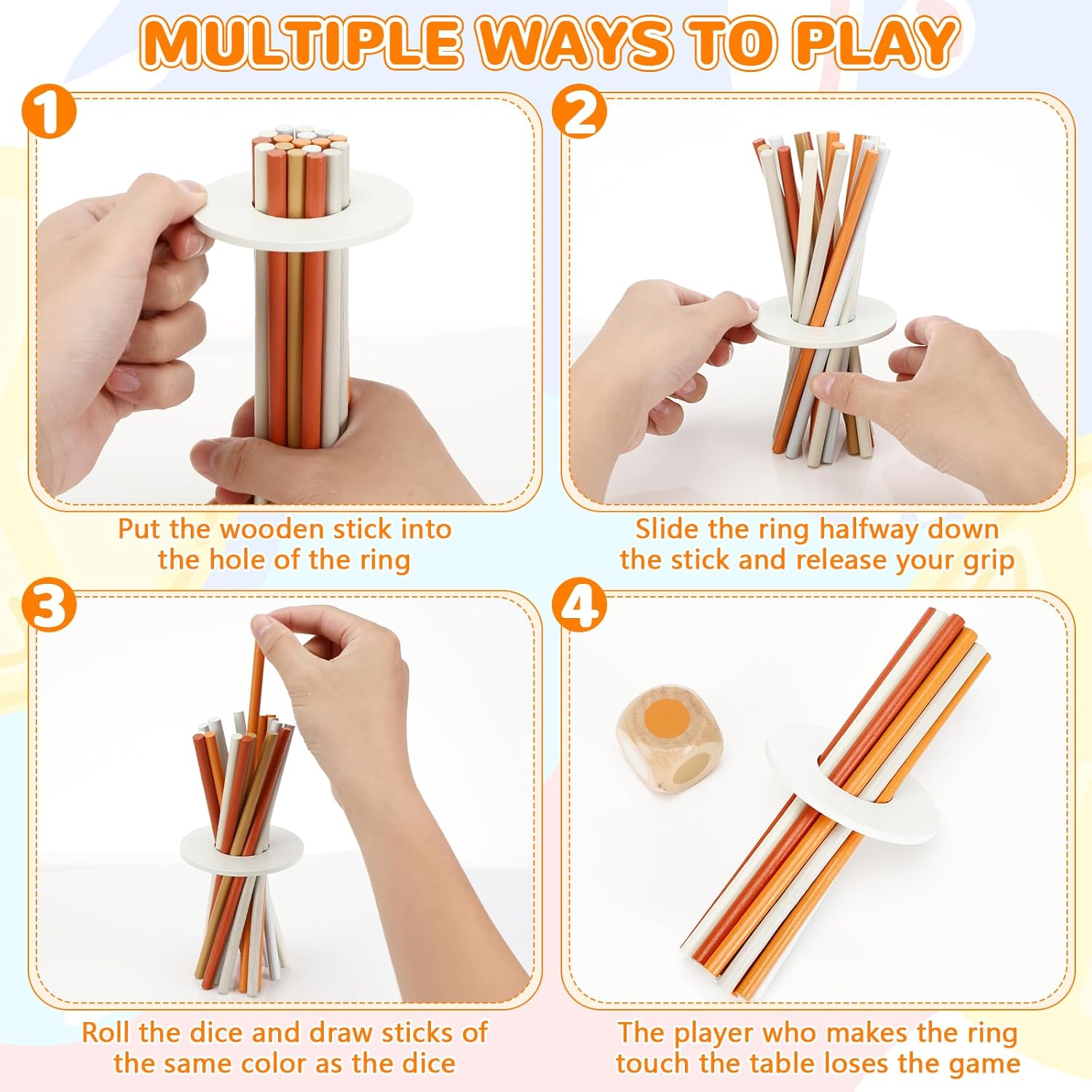 Thumbnail 5 de Juego Montessori 4 en 1 de madera 3–6 años