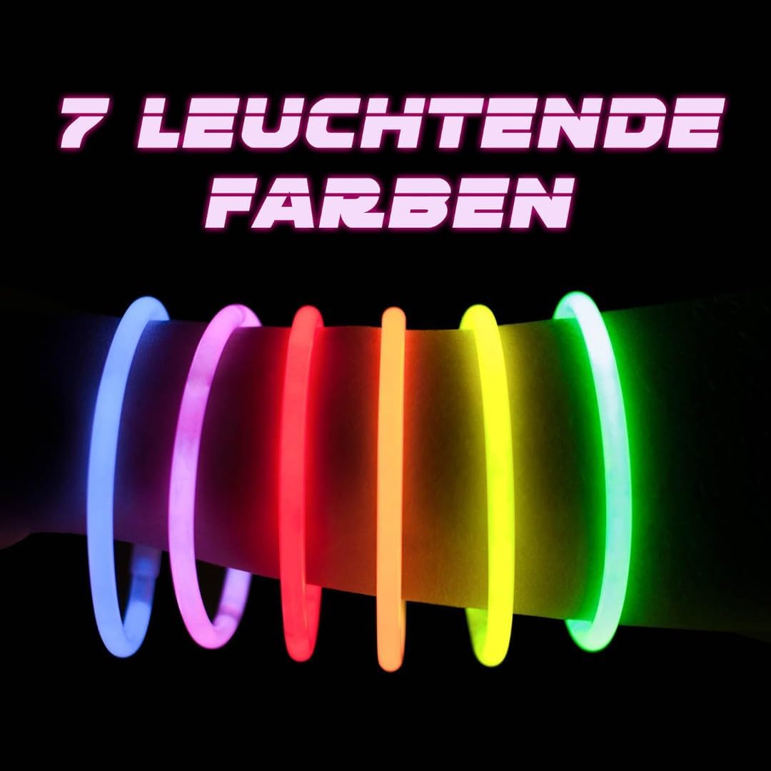 Thumbnail 4 de Vivaloo Knicklichter Party Set 100 Stück Leuchtstäbe