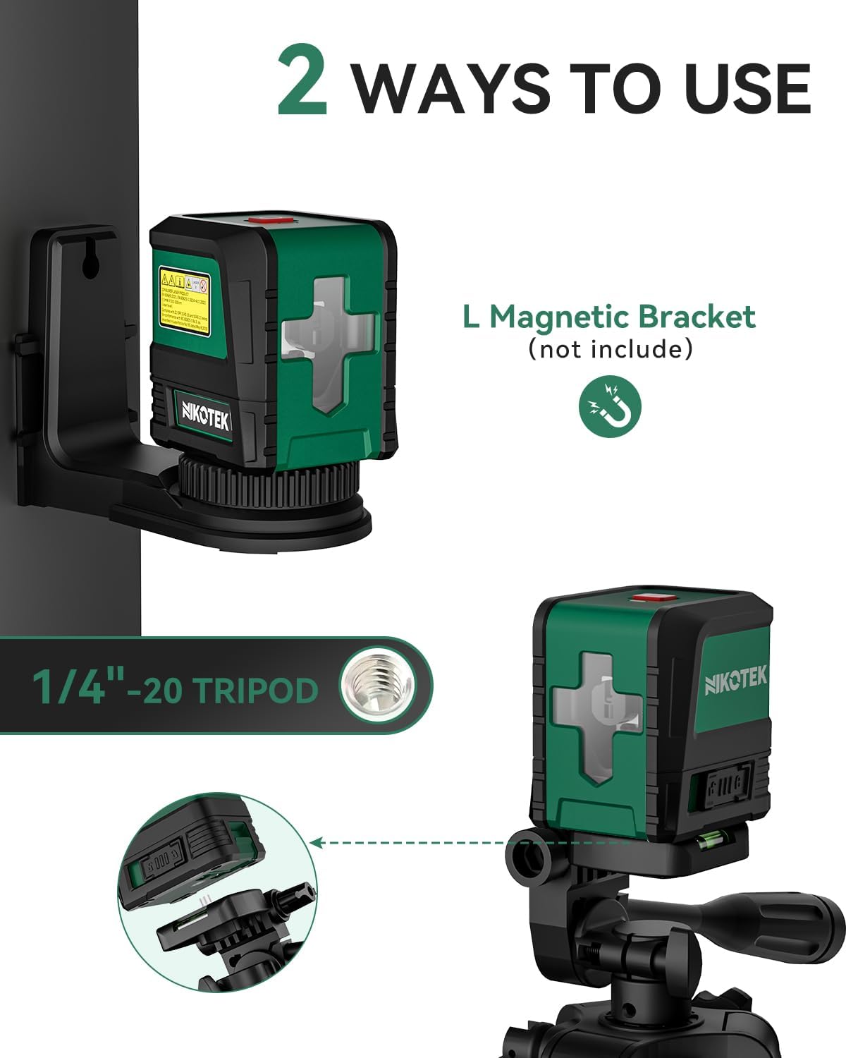 Thumbnail 3 de Nikotek Green Laser Leveler 1.2m tripod 🎯