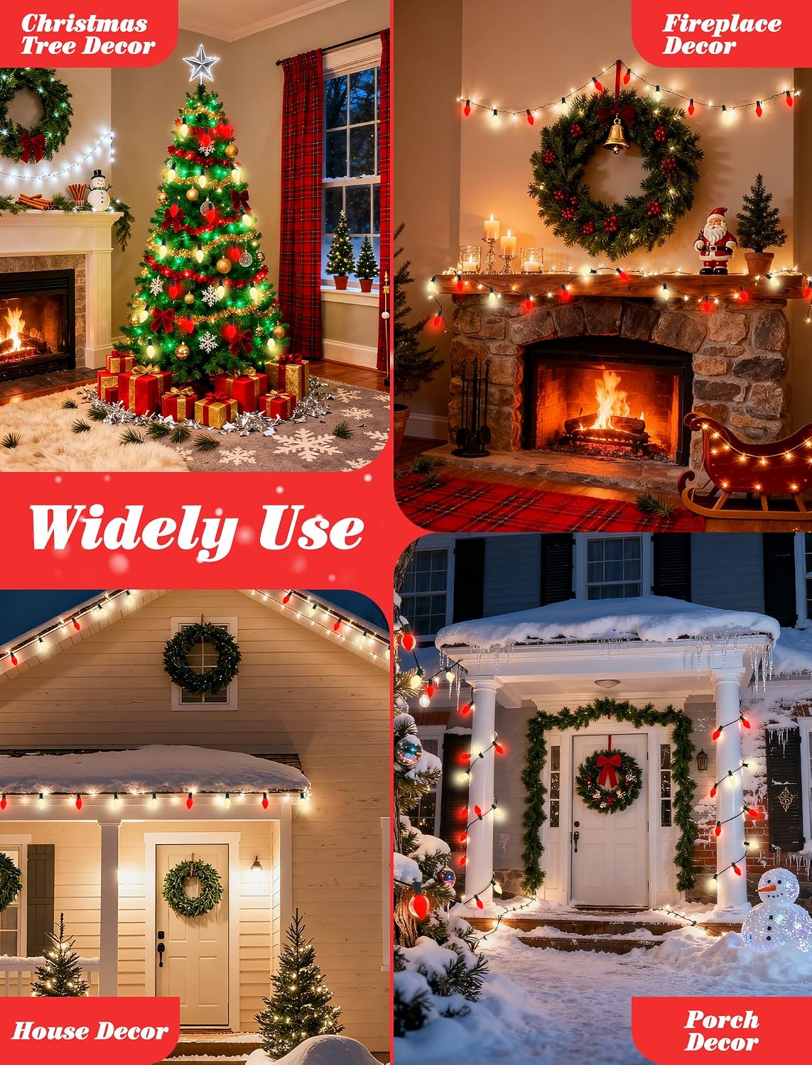 Detalle 1 de Oviejo C7 LED 25 ft Christmas String Lights ๐