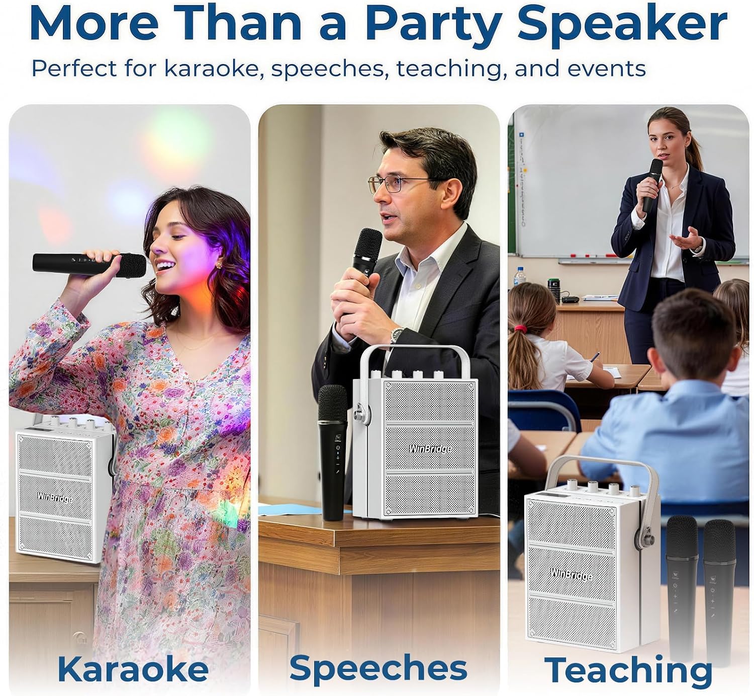 Thumbnail 5 de ResponseBridge S99 White 100W Portable PA Speaker with Two Wireless Microphones
