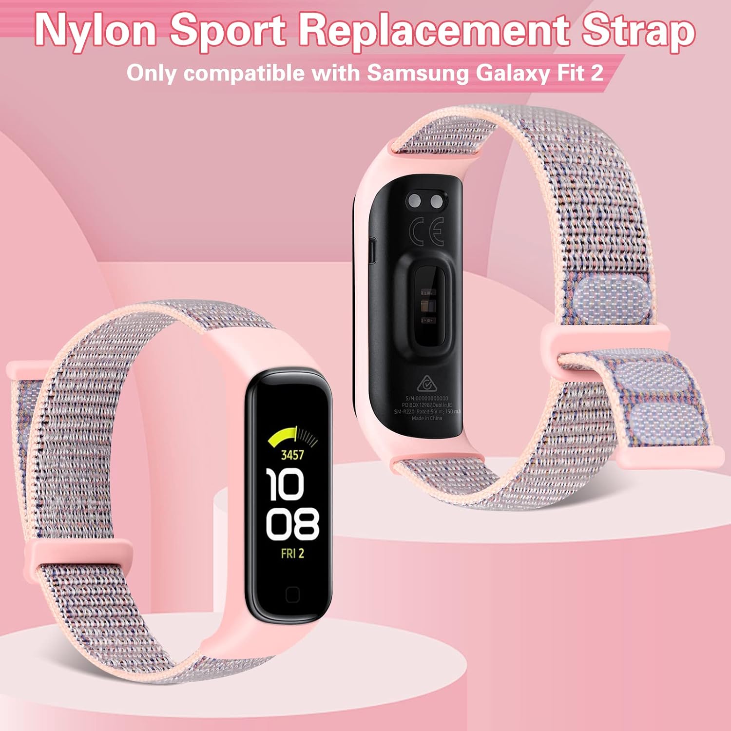 Detalle 2 de TumpCez Solo Loop Nylon Strap for Samsung Galaxy Fit 2 – Adjustable, Skin‑Friendly Replacement Wristband