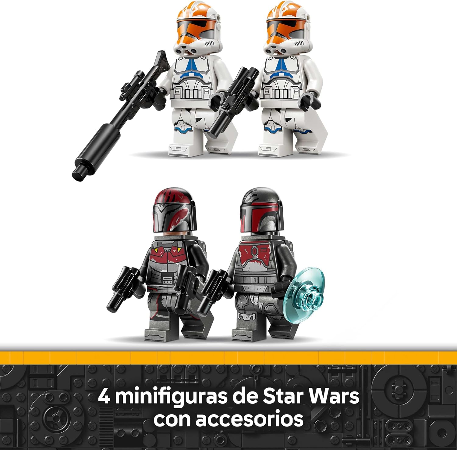 Detalle de LEGO Star Wars 75449 Pack de Combate: Asedio de Mandalore | 4 minifiguras y Moto Speeder
