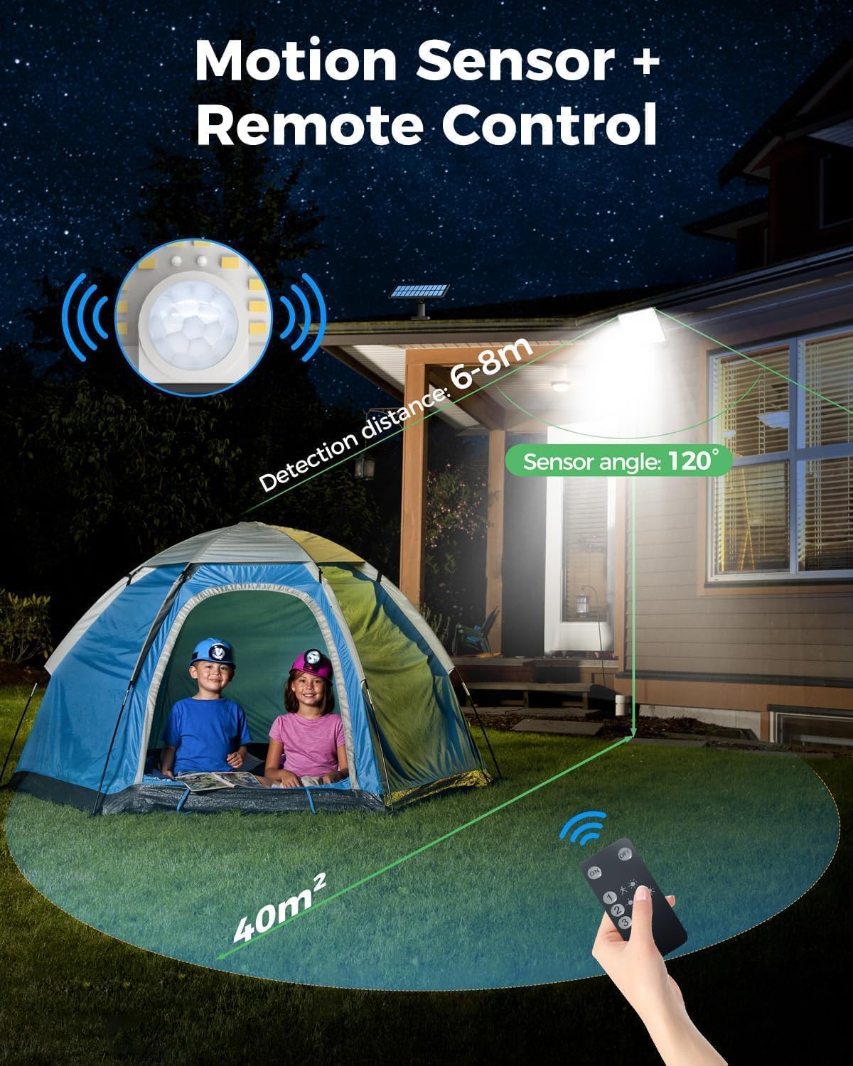 Detalle 2 de LOTMOS 342LED Solar Security Light