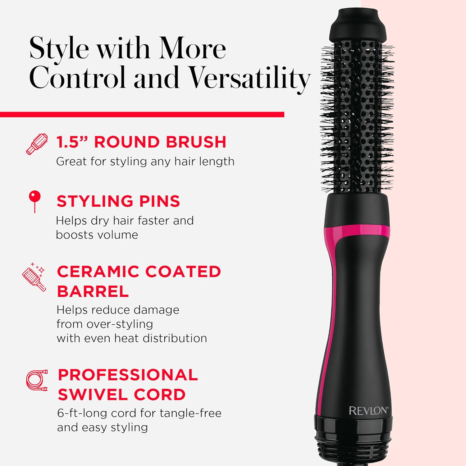 Thumbnail 4 de Revlon One-Step Hair Dryer and Styler Root Booster Hot Brush (1-1/2 in)