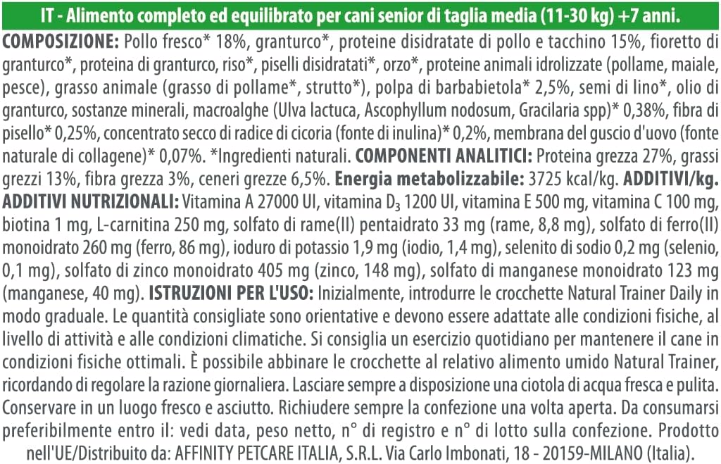 Detalle de Natural Trainer Medium Maturity Cibo per Cani Mature con Pollo - 12 kg