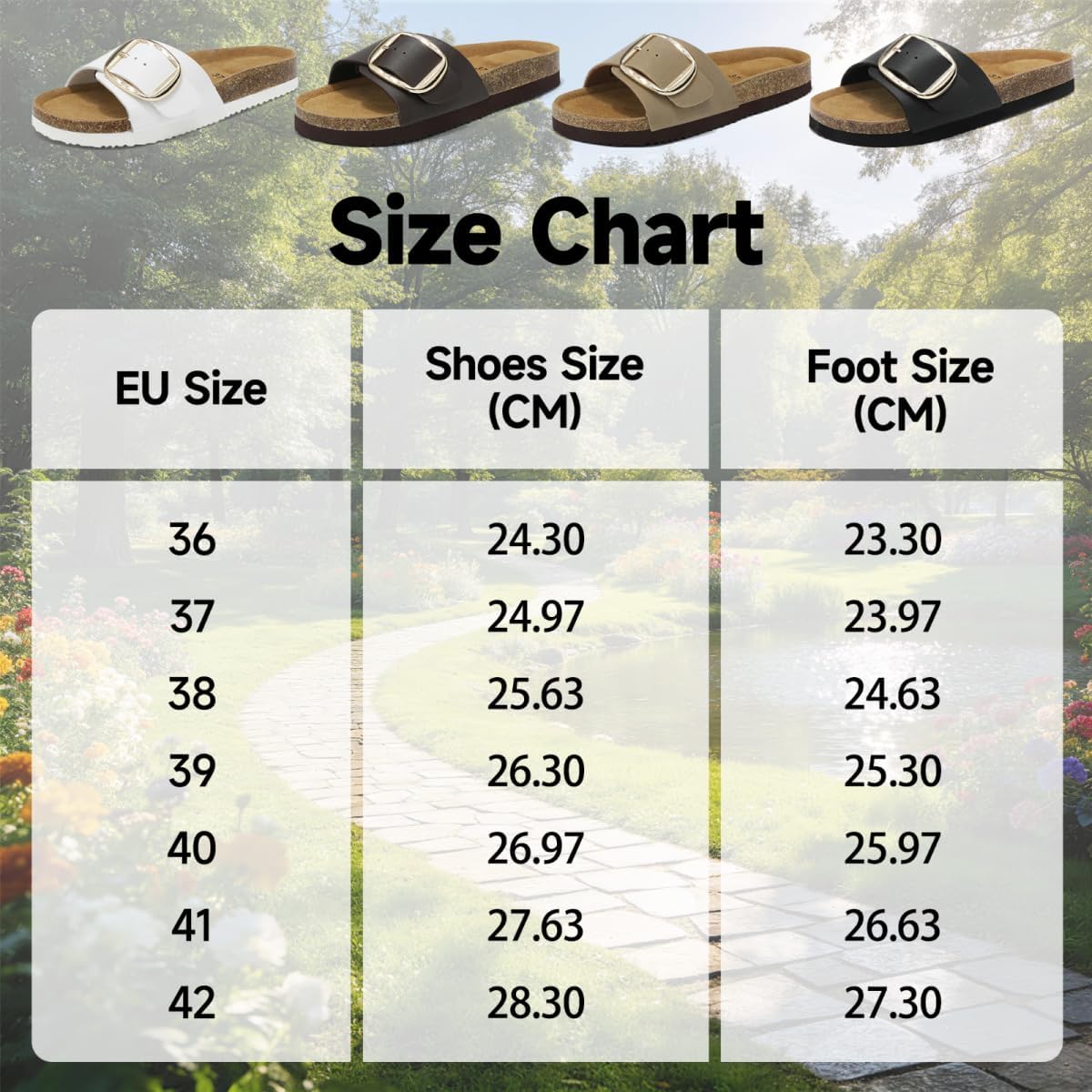 Detalle de Wizshoe Pantoletten Damen Leder mit Verstellbarer Schnalle – Memory-Foam Komfort, Arch Support und rutschfeste Sohle