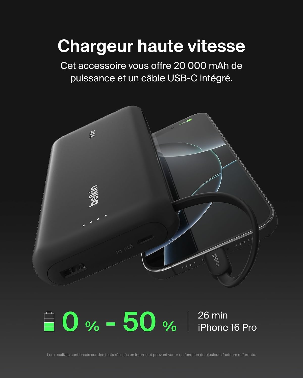 Thumbnail 1 de Belkin Batterie Externe 20K PD 30W Noir