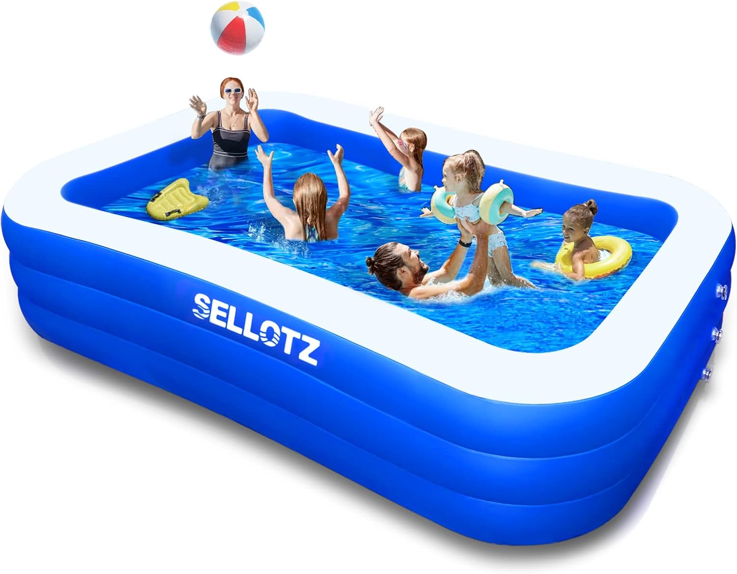 Detalle de SELLOTZ 120 x 72 x 22-Inch Inflatable Pool for Kids and Adults