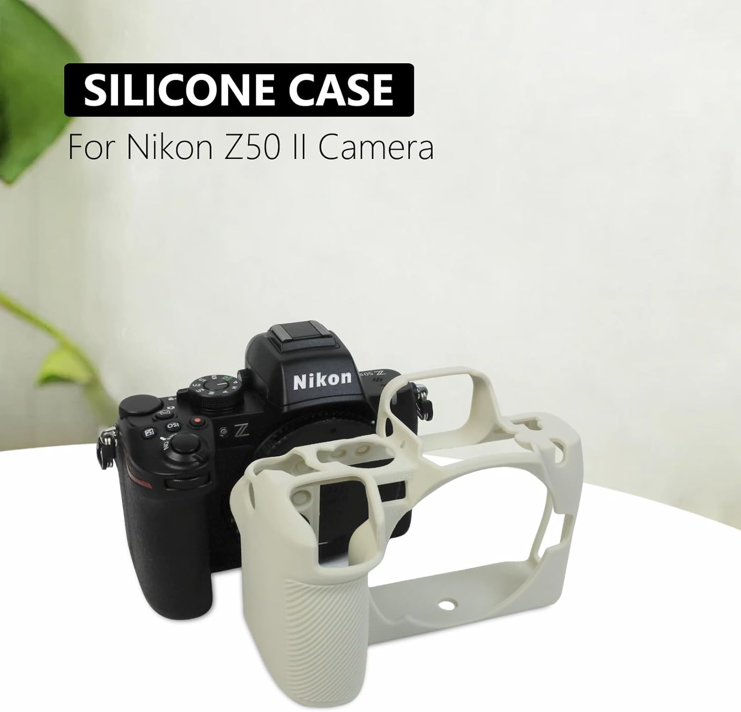 Detalle de Z50 II Hülle aus weichem Silikon für Nikon Z50 II – ultradünn, gebrochenes Weiß