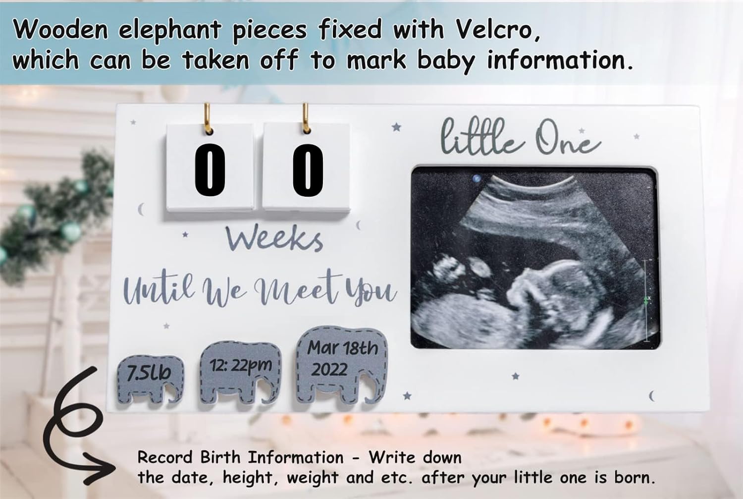 Thumbnail 2 de Johiux Baby First Scan Photo Frame Countdown Weeks