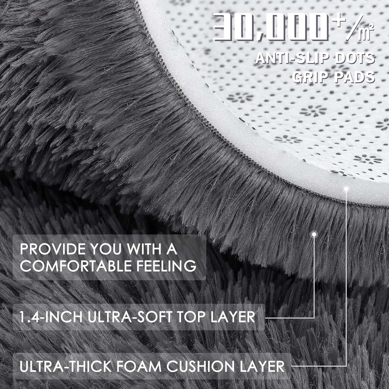 Thumbnail 3 de Homaxy Hochflor Teppich 160 x 220 cm