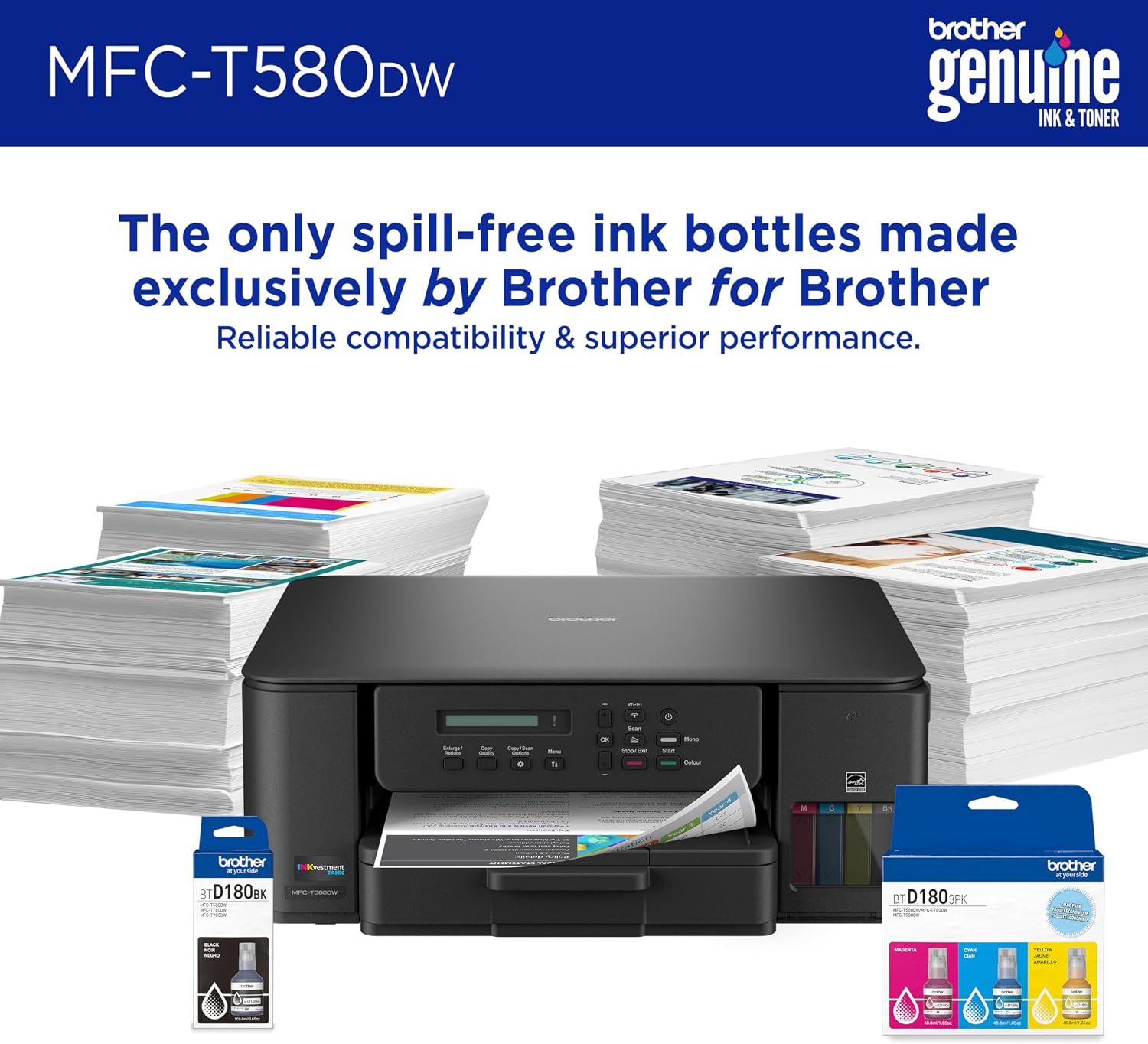 Detalle 2 de Brother INKvestment Tank 580 ink‑tank 3‑yr 🖨