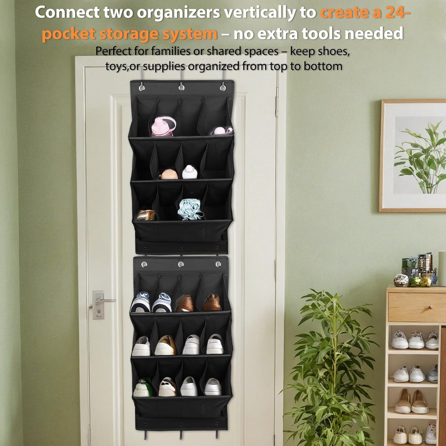 Thumbnail 5 de FitRepa CADDY wiszący organizer na buty, 12 kieszeni, czarny
