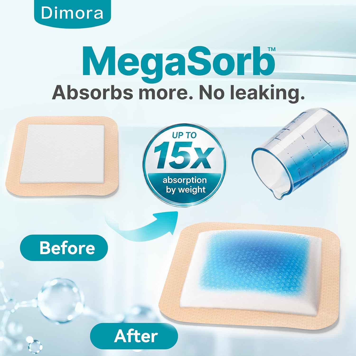 Detalle de Dimora Silicone Foam Dressing with Border Adhesive 4"x4" (10-Pack) for Wound Care