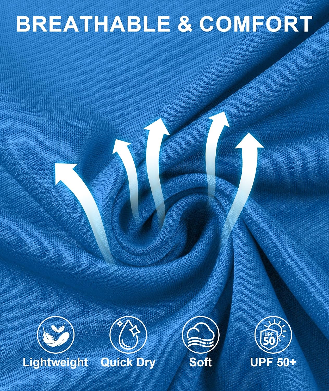 Detalle de ZITY 5 Pack Mens UPF 50+ Hoodie Shirts: Sun Protection, Fast-Dry Hoodie Tops for Active Outdoors