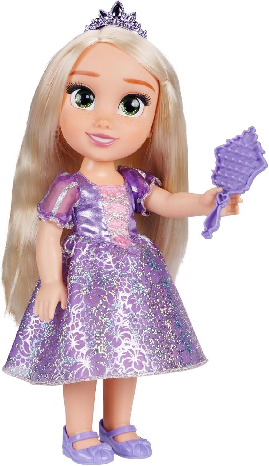 Detalle de Disney Princess Mon Amie Rapunzel-docka, 38 cm med silverklänning och borste
