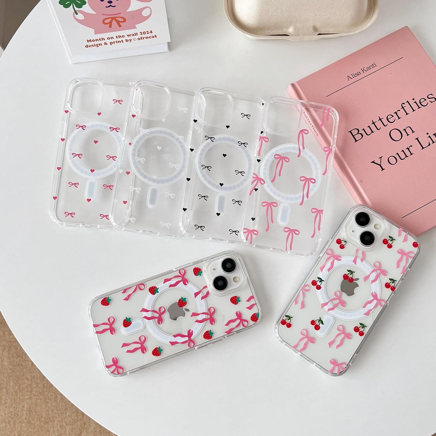 Thumbnail 6 de ZTOFERA Magnetische Hülle für iPhone 15 (6.1") – Transparente Schutzhülle mit Schleifen-Design und Bowknot Muster