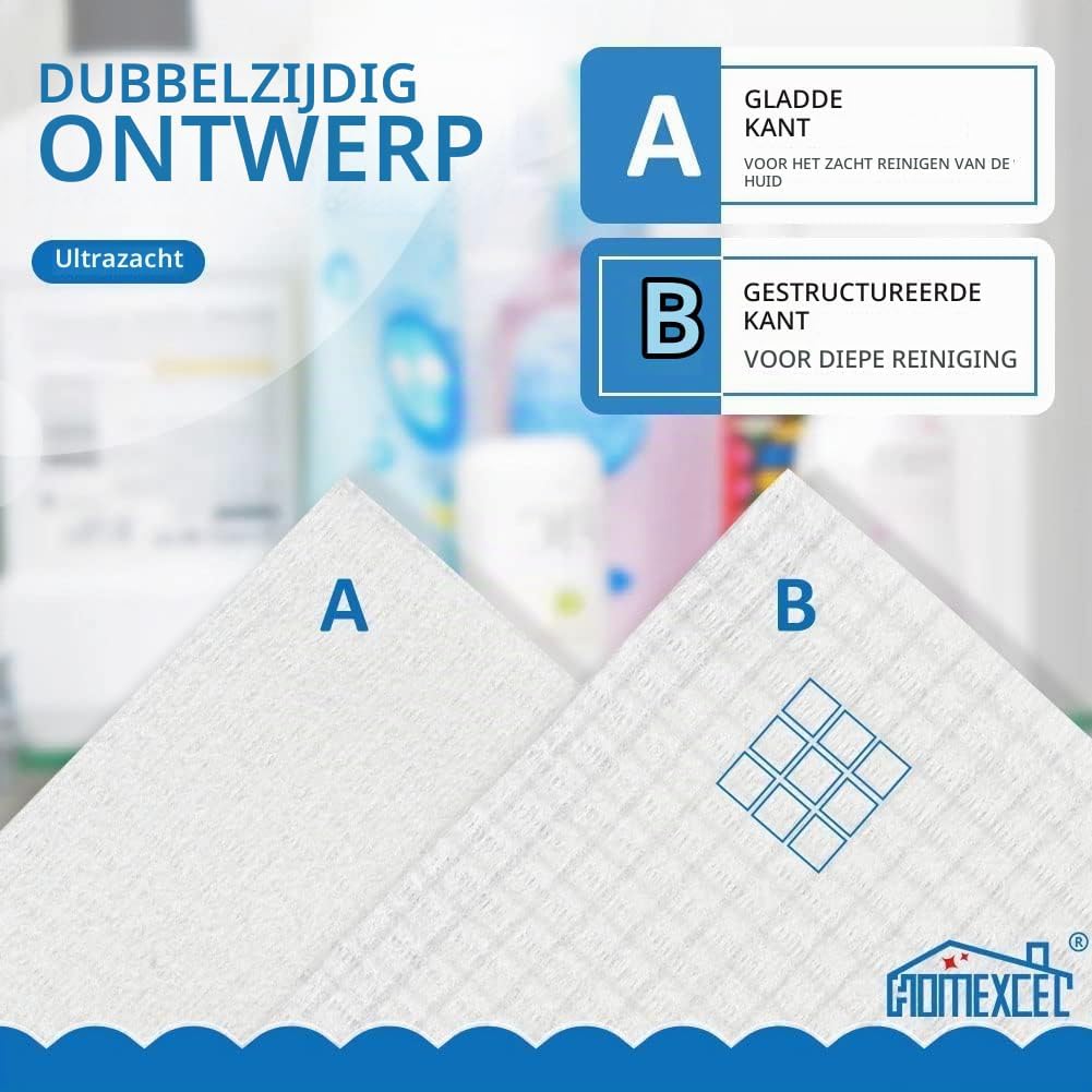 Detalle 1 de HOMEXCEL wegwerp gezichtsdoekjes, 200 stuks, 20 x 20 cm