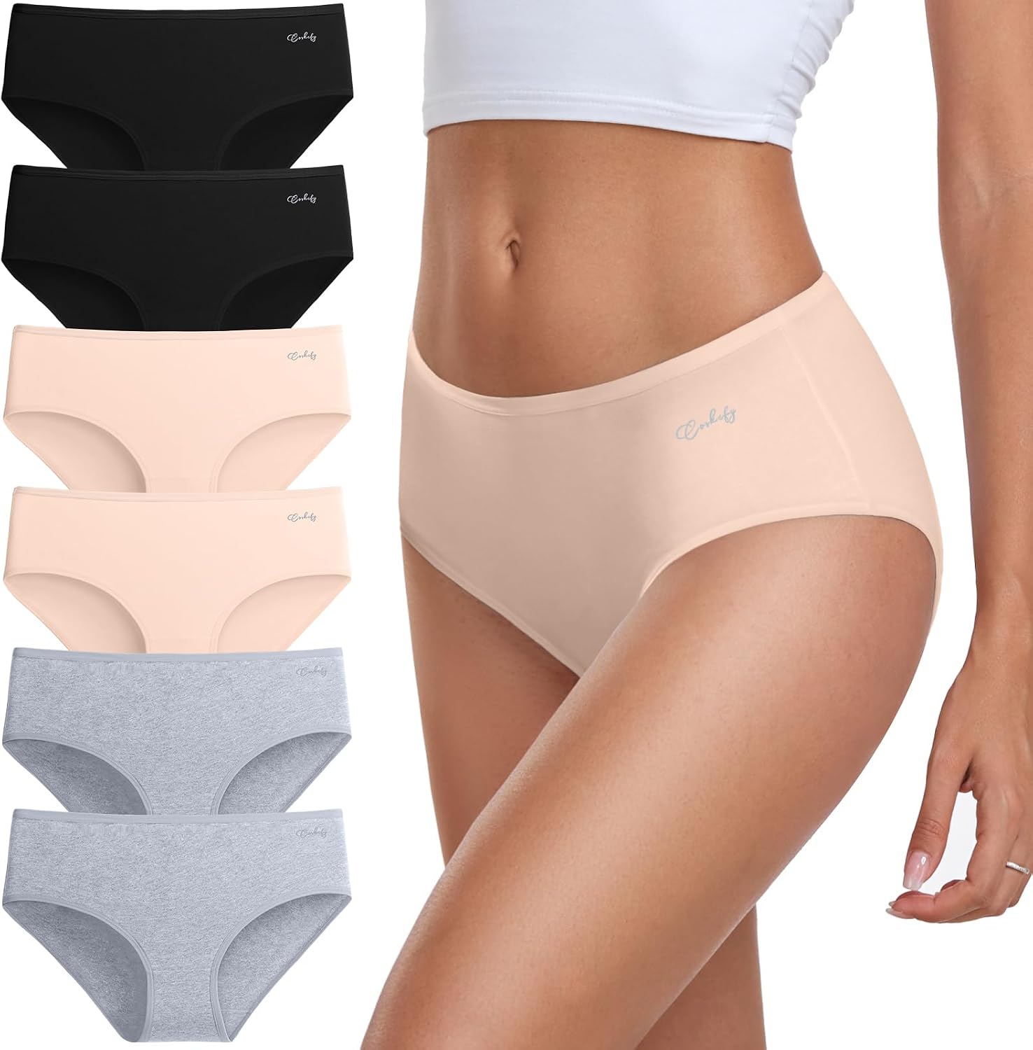 Detalle 2 de coskefy Unterhosen Damen 6er Pack Baumwolle Slips