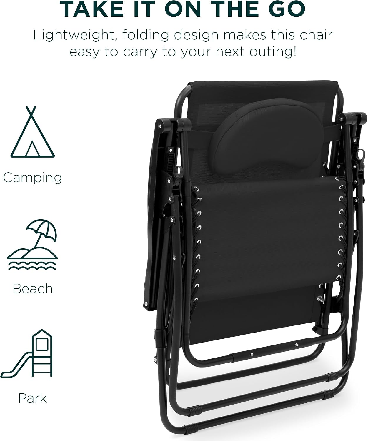 Thumbnail 6 de Best Choice Products Zero Gravity Chair, 24-Inch Seat