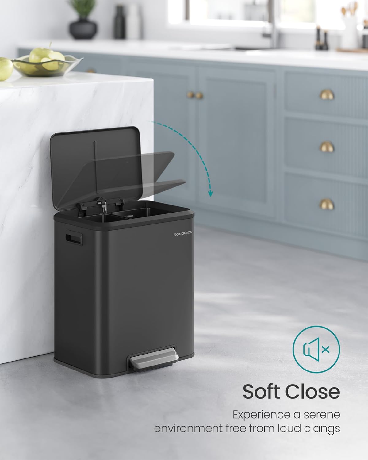 Thumbnail 2 de SONGMICS LTB556B02 2 x 30 L double kitchen bin